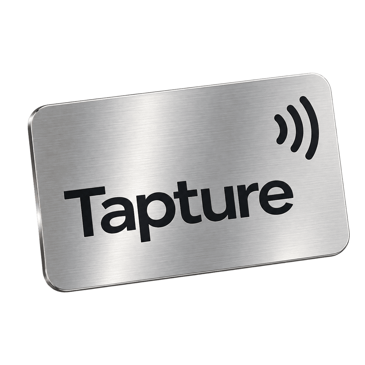 Tapture laser engraved brushed aluminum NFC card